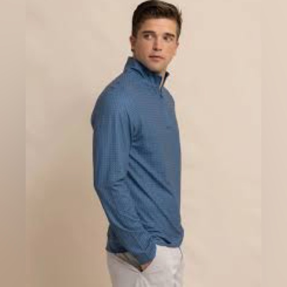 NWOT Southern Tide Blue Faded Cruiser 1/4 Zip Golf Pullover Mens XL - Picture 2 of 12